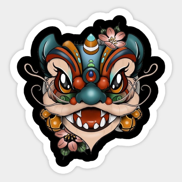 foo dog Sticker by Stephanie Francoeur Art